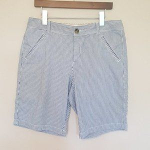 Dockers white and  blue striped cotton Bermuda shorts